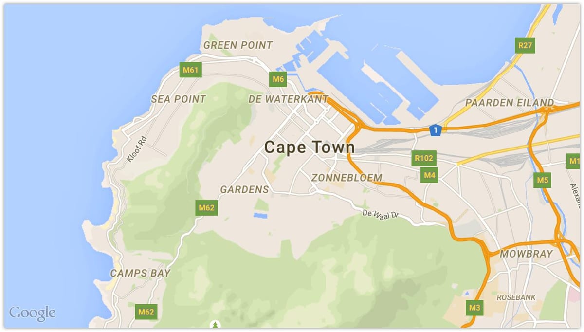 ramani ya de waterkant Cape Town