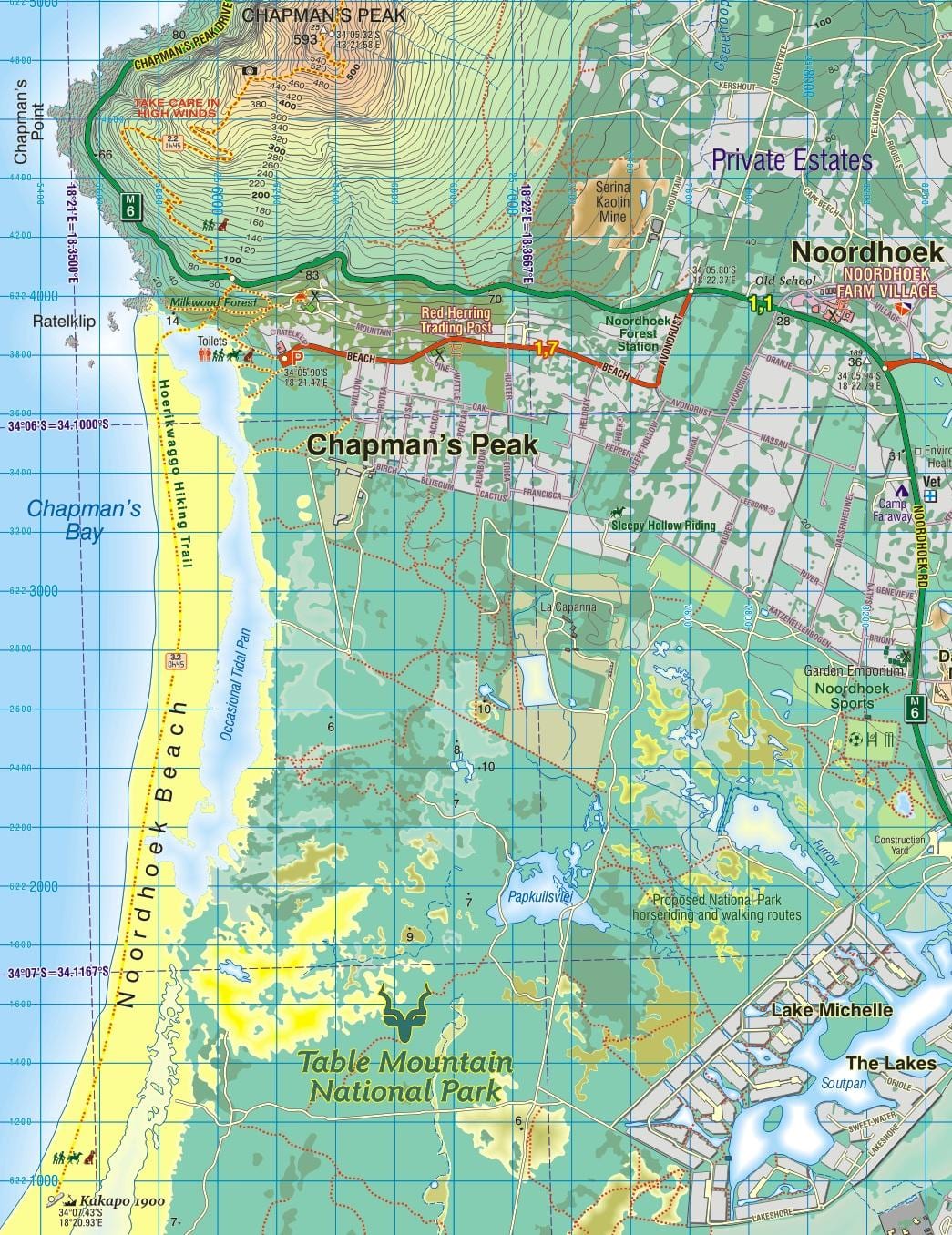 ramani ya noordhoek Cape Town