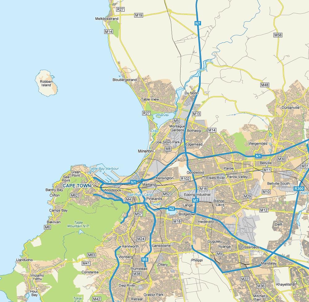 ramani ya milnerton na mazingira