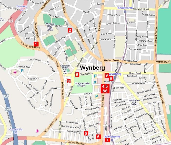  ramani ya wynberg Cape Town