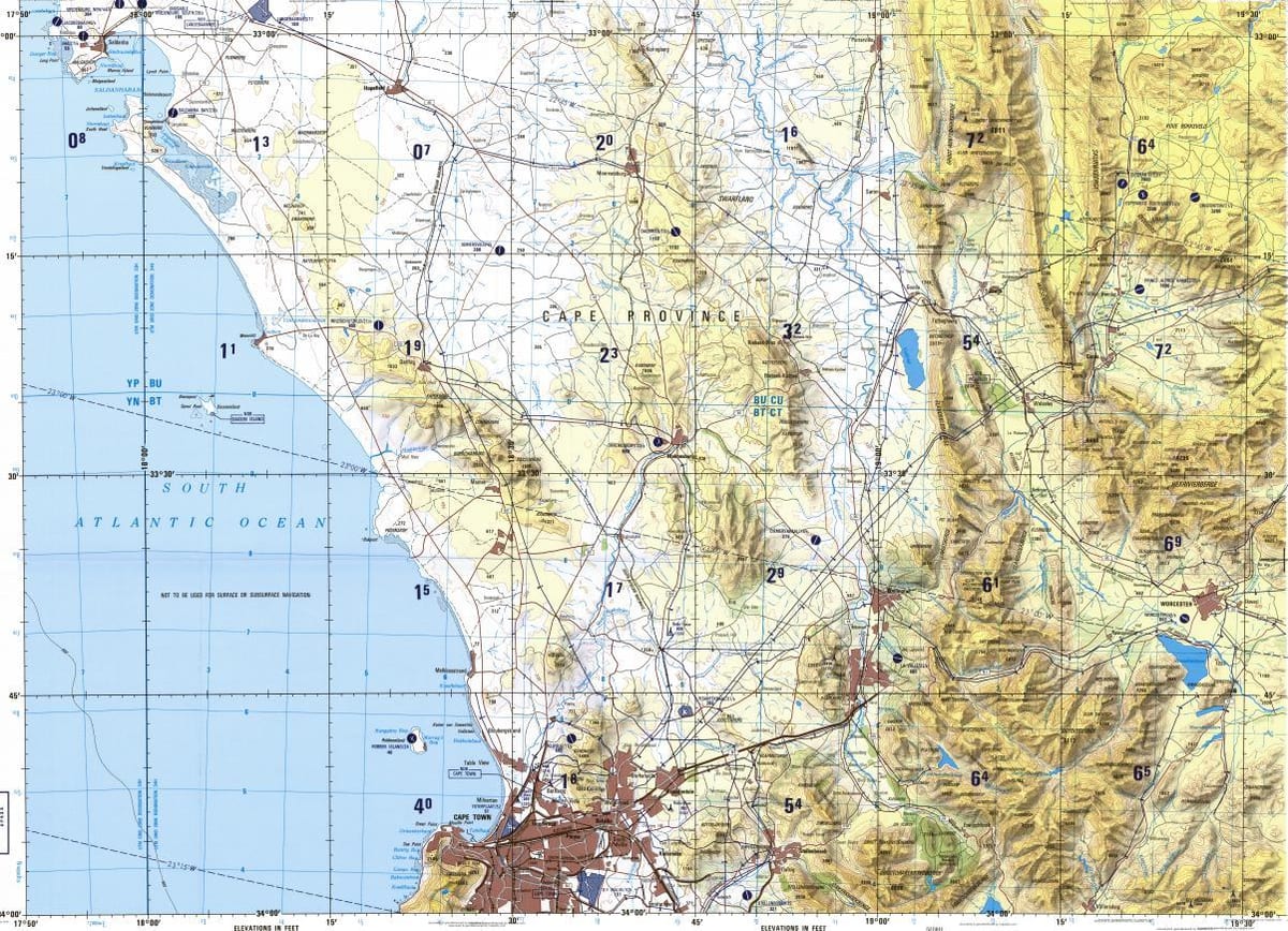 Cape Town topographic ramani