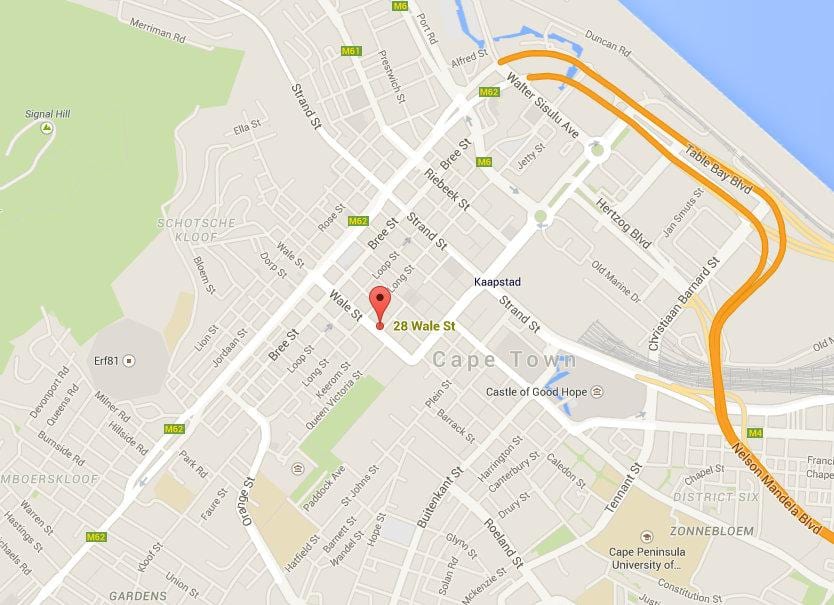 ramani ya wale mitaani Cape Town