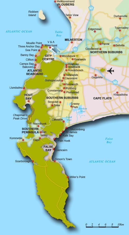 ramani ya ziwa Cape Town