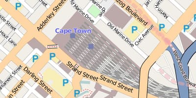 Ramani ya barrack mitaani Cape Town