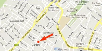 Ramani ya bustani kituo cha ununuzi Cape Town