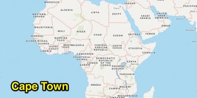 Cape Town eneo kwenye ramani ya dunia