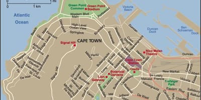 Mji wa Cape Town ramani mtazamaji