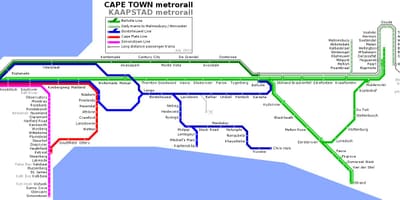 Cape Town ramani ya reli