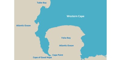 Ramani ya meza bay Afrika Kusini