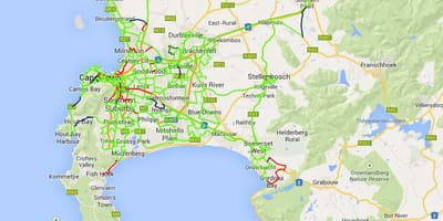 Ramani ya nyuzi ramani Cape Town