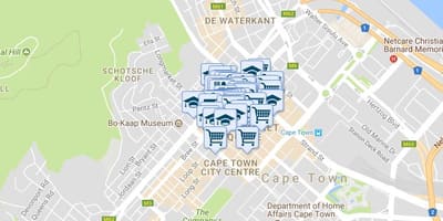 Ramani ya shortmarket mitaani Cape Town